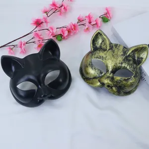 Cosplay half face cat mask retro punk style plastic masks for masquerade party props