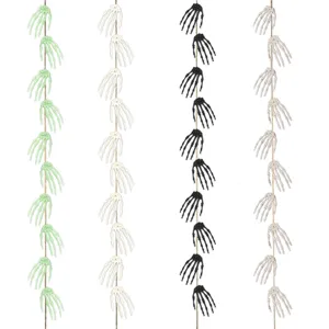 Halloween Skeleton Hands Hanging Garland Horror Ghost House Curtain Decor Plastic Bone Palm Streamer Haunted Layout Party Supplies Ornament