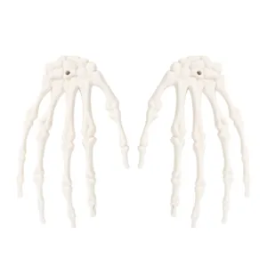 Halloween skeleton hands props plastic scary bone decorations for haunted house party decor pair