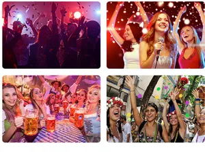 Karneval Party Atmosphäre Szenen Detailfoto mit festlichen Feiern und frohen Gruppenmomenten.