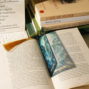 Acrylic translucent dragon bookmark with golden tassel literary stationery book page marker aesthetic