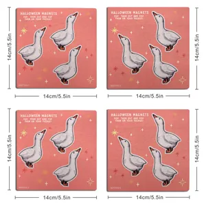 Wooden Halloween goose fridge magnet, cute cartoon magnetic sticker for home kitchen decor.