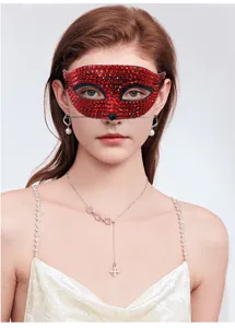 Kerst masquerade strass kattenmasker sprankelend feest gezichtsmasker carnaval props
