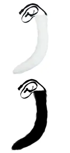 Pluche dierenstaart detailweergave, zachte nepbont cosplay rekwisiet met verstelbare riem.