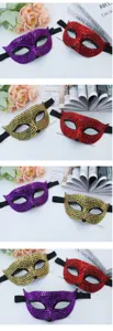 Glanzende strass kattenmasker carnavalsmasker half gezicht feest kostuum accessoires