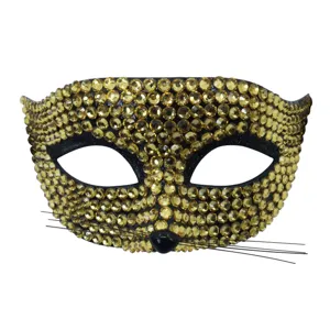 Glinsterende strass kattenmasker bal masqué feest half gezicht diamant vos masker kostuum