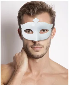 Wit halfgezicht masquerade masker voor Halloween feest, kostuum bal en cosplay evenementen.