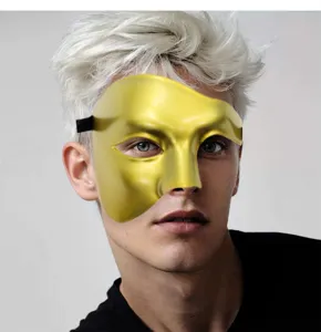 Gouden masquerade halfmasker voor Halloween feest kostuum bal podiumvoorstelling rekwisieten