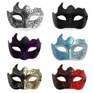 Maskerade half gezicht masker set, glinsterende feestmaskers voor koppels en carnaval.
