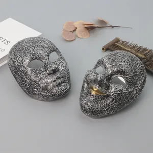 Halloween full face skeleton mask scary masquerade party costume props grey color 2pcs