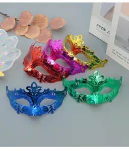 Kleurrijke gegalvaniseerde masquerade half gezicht masker voor feest carnaval 1st
