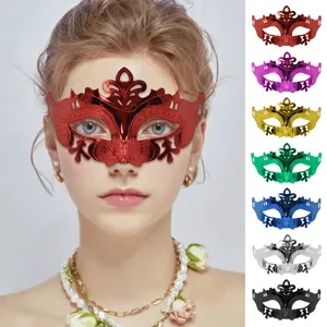Gegalvaniseerd Feeën Halfgezichtsmasker Opengewerkte Kroon Gekostumeerd Bal Carnaval Feest Verkleedrekwisieten Voor Vrouwen Halloween
