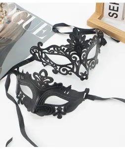 Zwarte kant masker masquerade bal halloween vintage half gezicht rekwisieten 2st
