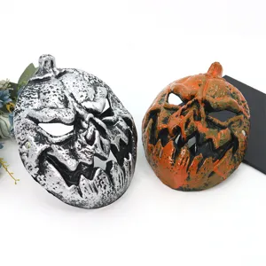 Masque de Crâne de Citrouille d'Halloween Masque de Tête de Citrouille Maléfique pour Mascarade Fête Cosplay