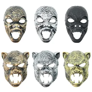 Maschera in plastica faccia intera animale Halloween mascherata oggetto di scena film