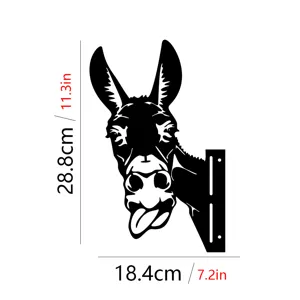 Metal donkey garden stake silhouette outdoor yard art decor 28.8x18.4cm size display