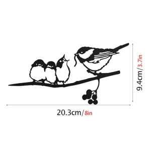 Metal garden bird stake silhouette decorative art outdoor lawn yard plant pot ornament size 20.3x9.4cm
