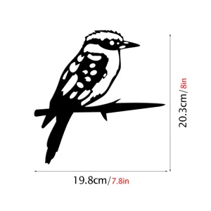 Metal bird garden stake iron art tree branch silhouette outdoor yard lawn decor item