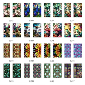 Stained glass window film static cling decorative privacy glass sticker for home bathroom
