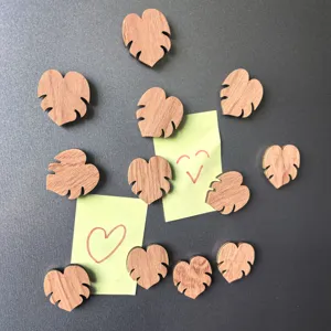 Wooden monstera leaf fridge magnets cute magnetic stickers for notes office home decor