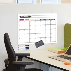 Magnetischer Monatskalender Whiteboard für Büro oder Kühlschrank mit Stiften und Tafel.