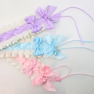 Mooie Lolita kanten strik haaraccessoire set met mooie linten en hanger voor feest.