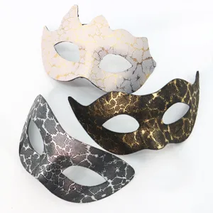 Vintage Gemaskerd Bal Masker Voor Unisex Halloween Venetië Feest Half Gezicht Plastic Bliksem Scheuren Patroon Cosplay Kostuum Requisieten