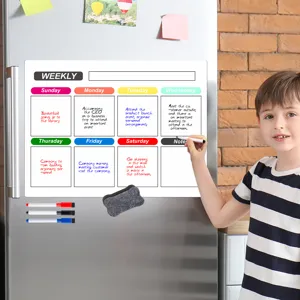 Magnetischer Wochenplaner für den Kühlschrank mit Stiften, trocken abwischbarer Notizkalender.