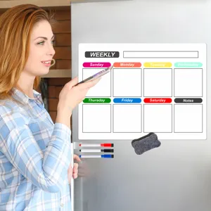 Magnetischer Wochenplaner Whiteboard für Kühlschrank, trocken abwischbarer Kalender Notizblock.