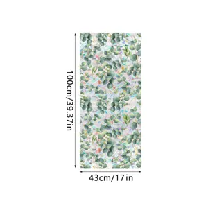 Double-sided colorful iridescent glass film prism rainbow static window sticker detail view.