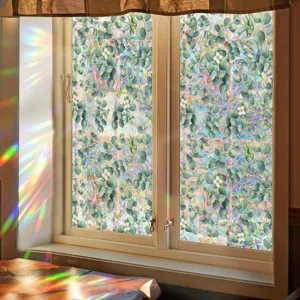 Eucalyptus window film static cling privacy glass sticker rainbow prism decorative film home decor