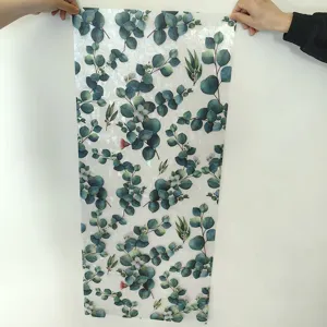 Details of the translucent eucalyptus window film with prism rainbow effect for glass decor.