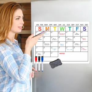 Magnetischer Kühlschrank Kalender Trockenabwischbare Tafel Monatsplaner mit Stiften