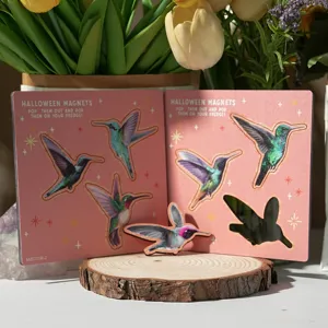 Houten magnetische kolibrie koelkast sticker set, schattige keuken decoratieve magneten.