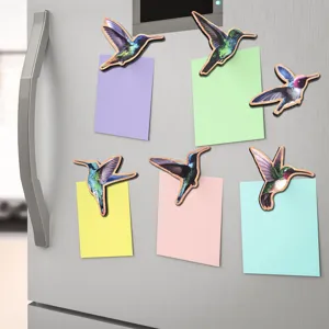 Houten kolibrie koelkastmagneten, schattige magnetische stickers voor keukendecoratie en notities.