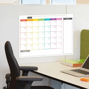Magnetischer Monatskalender Whiteboard Planer für Kühlschrank oder Büro mit regenbogen Raster.