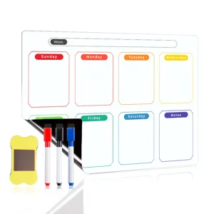 Magnetischer Wochenplaner Trocken abwischbarer Kühlschrank Kalender mit Stiften und Radiergummi.