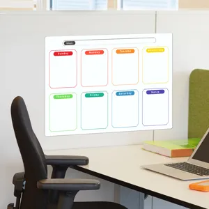 Magnetische Wochenplaner Tafel Detailansicht im Büro mit Tagesraster und Notizbereich.