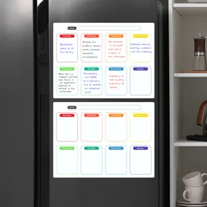 Magnetischer Wochenplaner für den Kühlschrank, trocken abwischbare Terminbzw. Notiztafel.