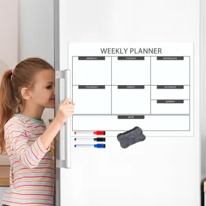 Magnetischer Wochenplaner Whiteboard für Kühlschrank mit Markern und Tafellöscher