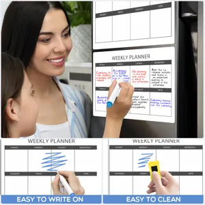Magnetischer Wochenplaner für den Kühlschrank abwischbarer Kalender Notiztafel neu