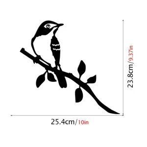 Metal bird branch garden stake outdoor yard decoration metal art tree silhouette sculpture.