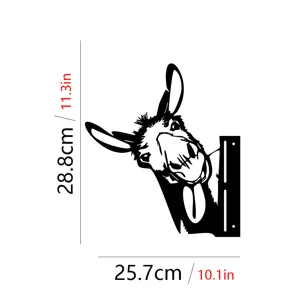 Metal garden stake featuring a cute donkey silhouette for durable outdoor yard decor.