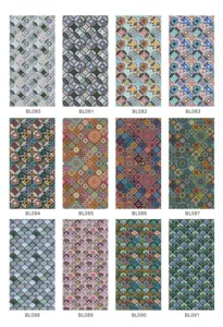 Kleurrijke retro mandala statische raamfolie, verwijderbare matglas sticker voor huis.