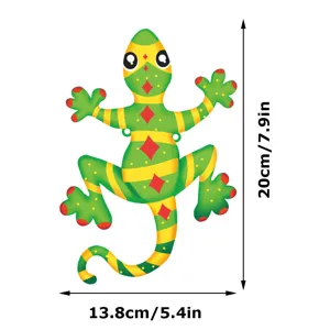 Metal gecko wall art outdoor garden hanging lizard ornament home fence decor 20cm