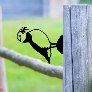 Metal bird garden stake silhouette outdoor fence decor iron art tree ornament yard decor