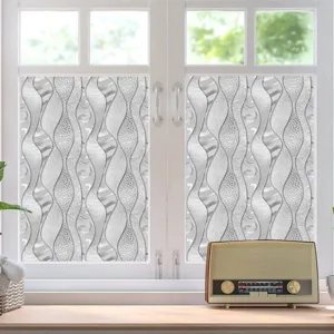 Decoratieve raam privacy folie matglas statische hechting vintage golf design voor thuis