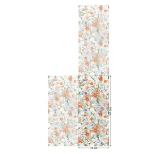 Decorative stained glass window film with colorful floral prism rainbow electrostatic design.