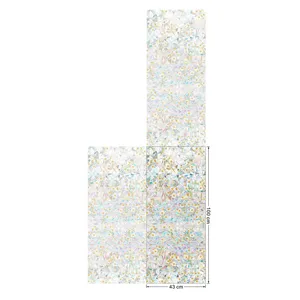 Rainbow window film static cling privacy glass sticker with floral prism design 100x43cm
