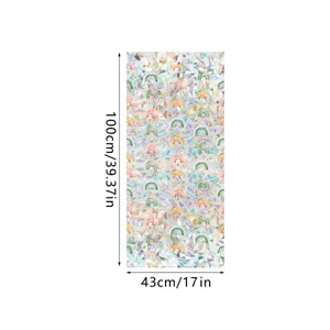 Double-sided colorful iridescent window film rainbow static glass sticker 100x43cm decor